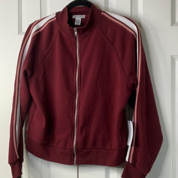 Better Together Womens Burgundy Track Jacket Size M - Picture 4 of 9
